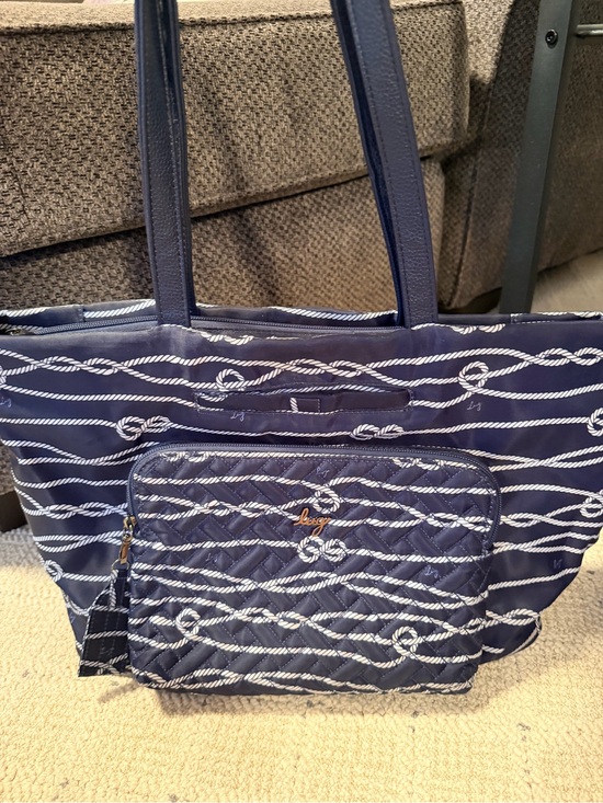 lug Handbags - lug Navy Rope-Print Quilted Tote with Front Pocket